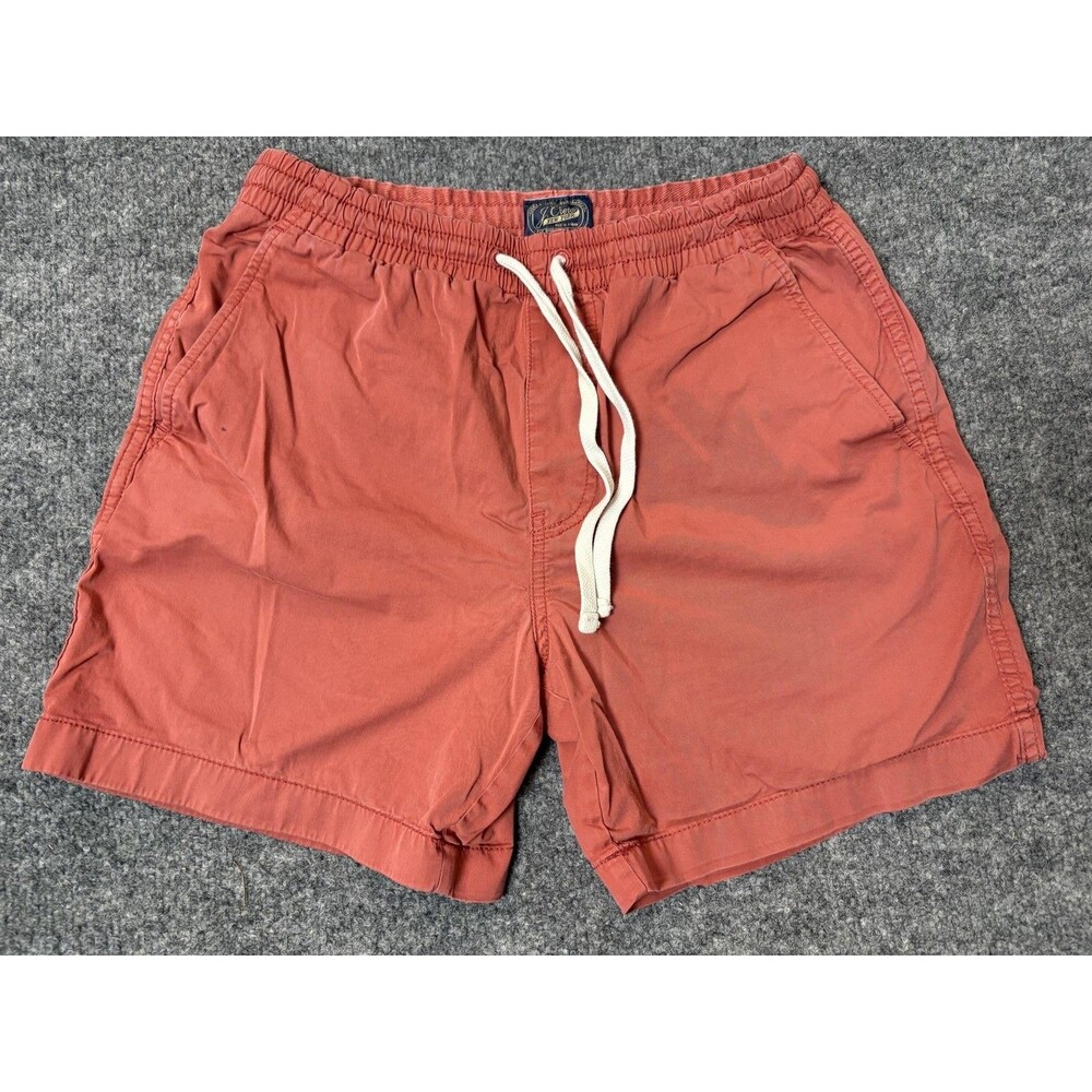 J.CREW Chino Shorts Mens S Red Elastic Waist Drawstring 5" Inseam Casual